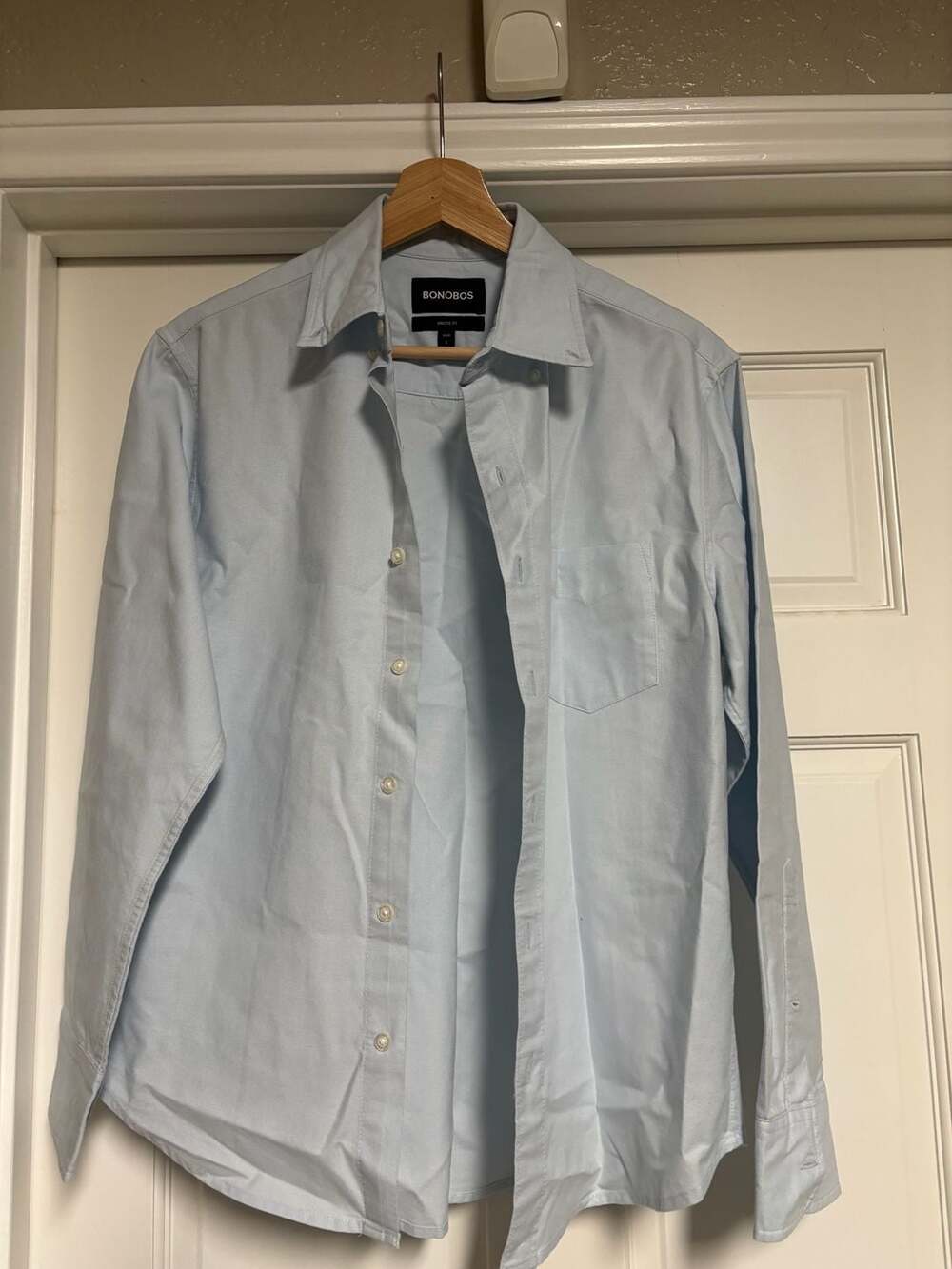 Bonobos Dress Shirt Size S Athletic Fit Light Blue Cotton Long Sleeve